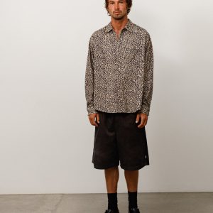BAGGY TWILL CORD BEACH SHORT
