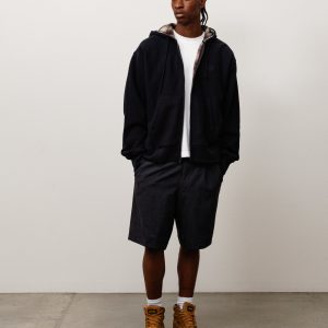 PLAID LINED ZIP HOODIE