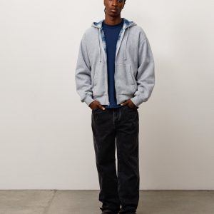 PLAID LINED ZIP HOODIE