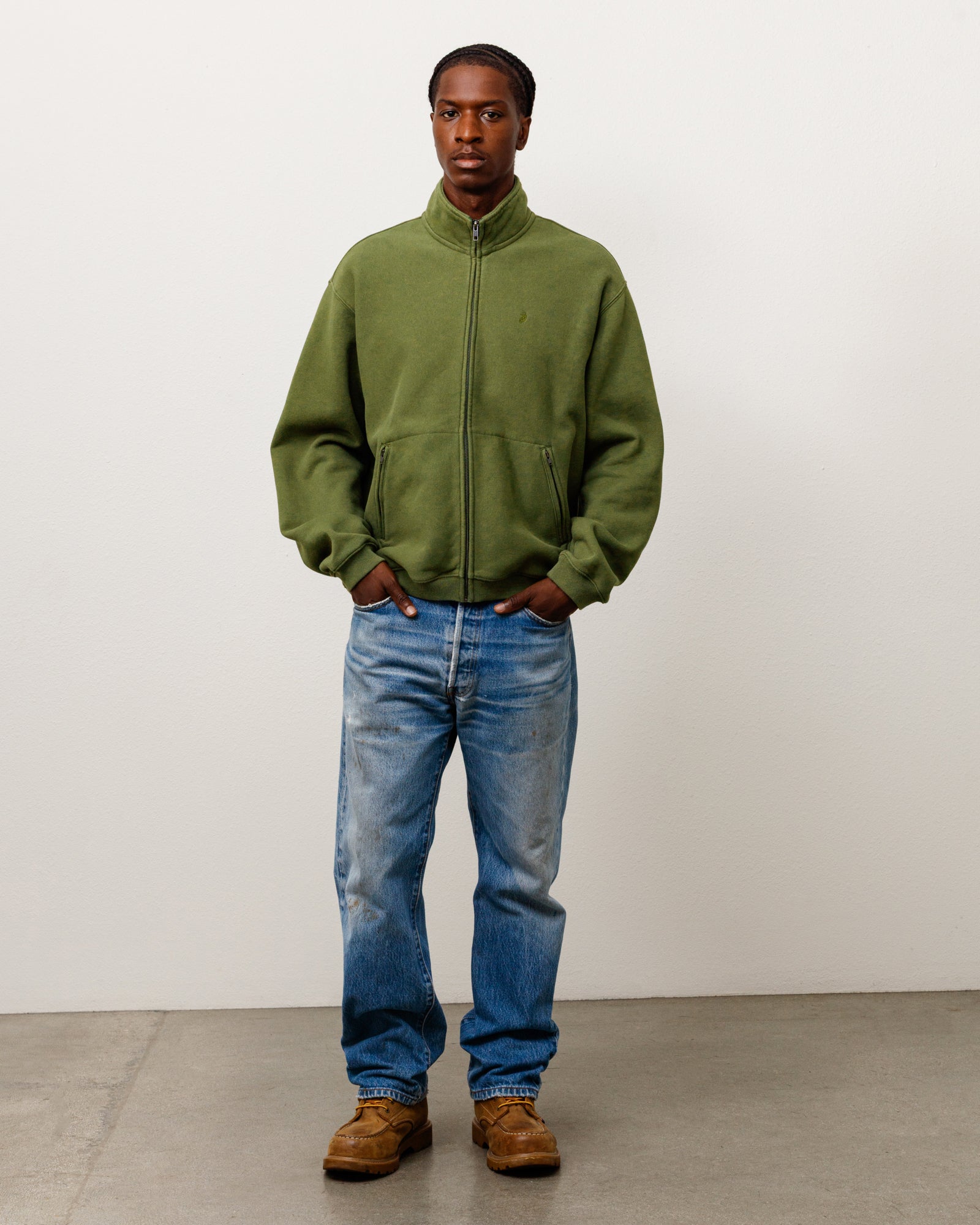 ZIP FLEECE MOCK NECK